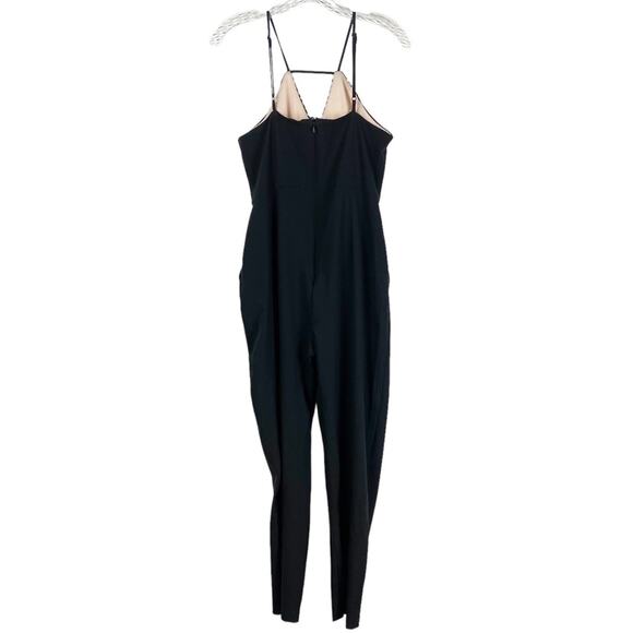 New With Tags ASOS Plunge Jumpsuit Laser Etched Bodice Black Womens Size 8 - Picture 9 of 13